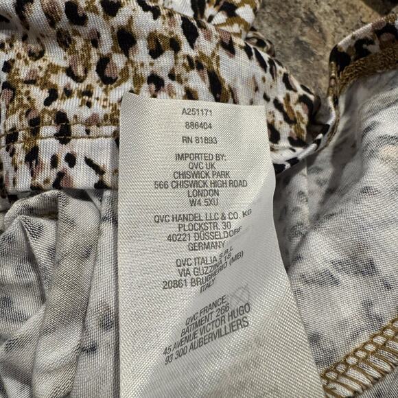 LOGO Lori Goldstein Tunic Top 3/4 Sleeve Animal Boho Asymmetrical Safari Size 1X - Picture 5 of 6